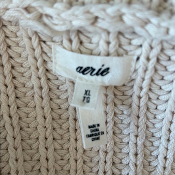 Aerie Colorblock Striped Double Zip Chunky Knit Sweater multi-color designs XL. - Picture 9 of 10